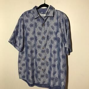 Tommy Bahama island zone coconut point light blue short sleeve button up L